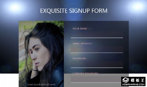 精致用户注册表单响应式网页模板