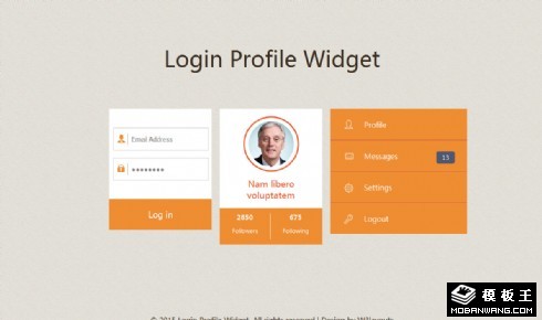 登录用户导航组件响应式网页模板