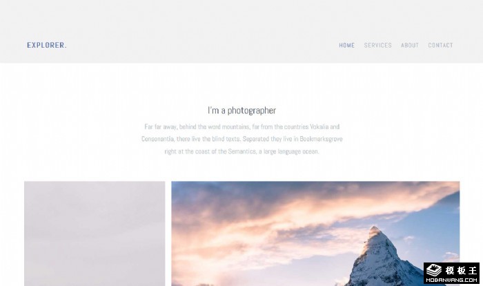 摄影作品排列网页模板