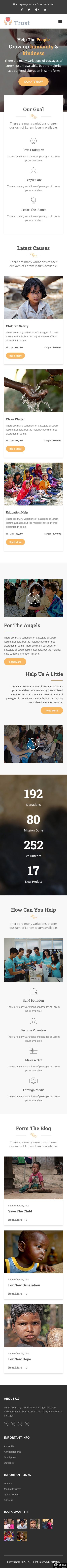 慈善非营利公益组织网站模板-手机预览