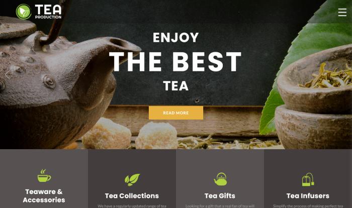 精选茶叶与精致茶具在线商城模板