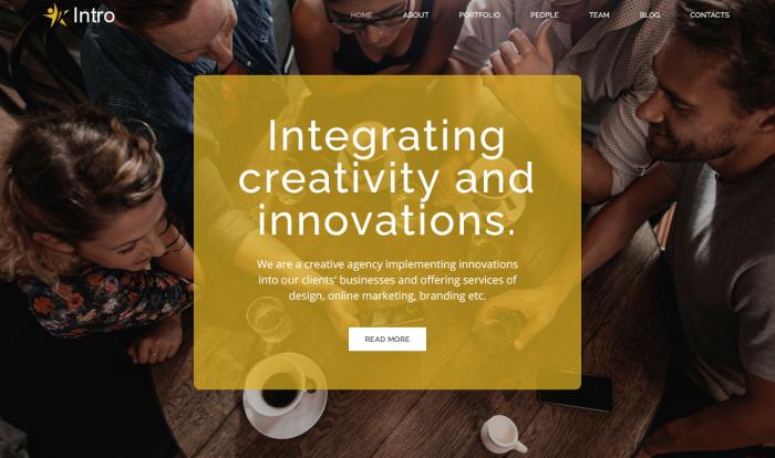 创意融合设计机构单页模板