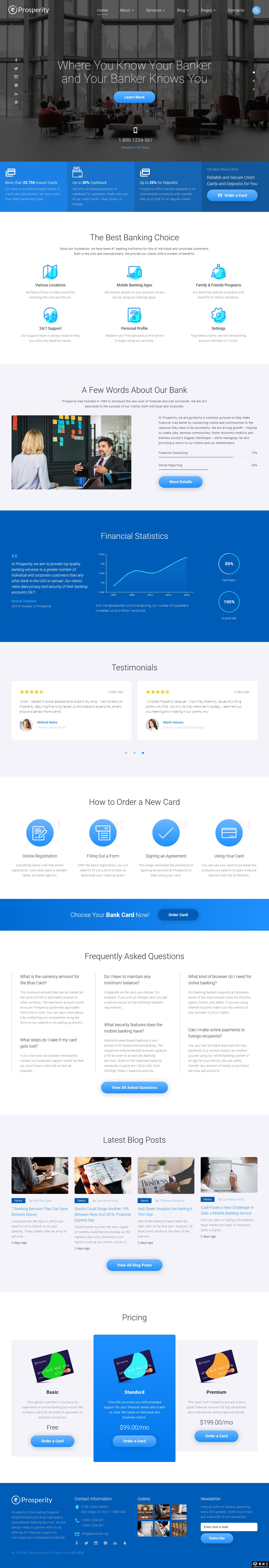 银行金融服务展示网站模板-PC预览
