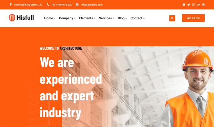 橙色工业项目建设公司网站模板