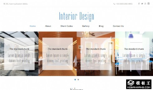 室内设计案例响应式网页模板