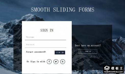 冰山滑动登录框响应式网页模板