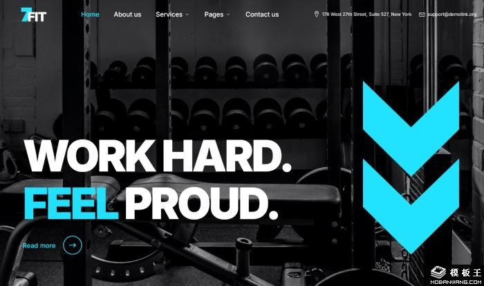 黑白健身俱乐部网站模板