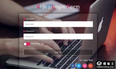 视讯登录框响应式网页模板