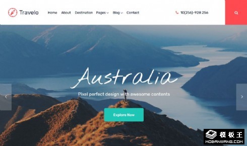 旅行景区服务展示响应式网页模板