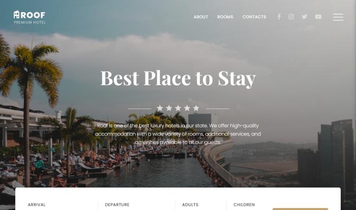 尊享全景高端酒店网站模板