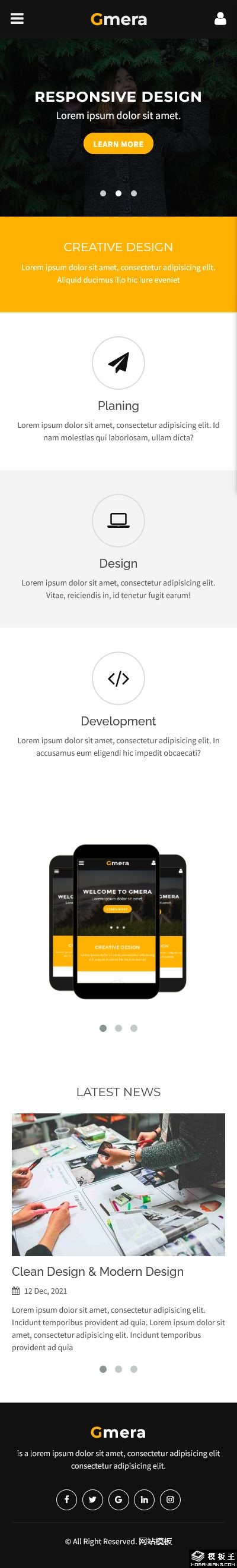 精美APP介绍手机网站模板-手机预览