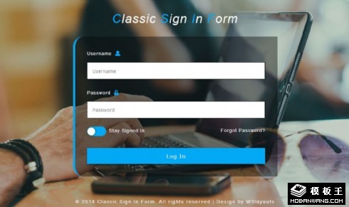 经典用户登录框网页模板