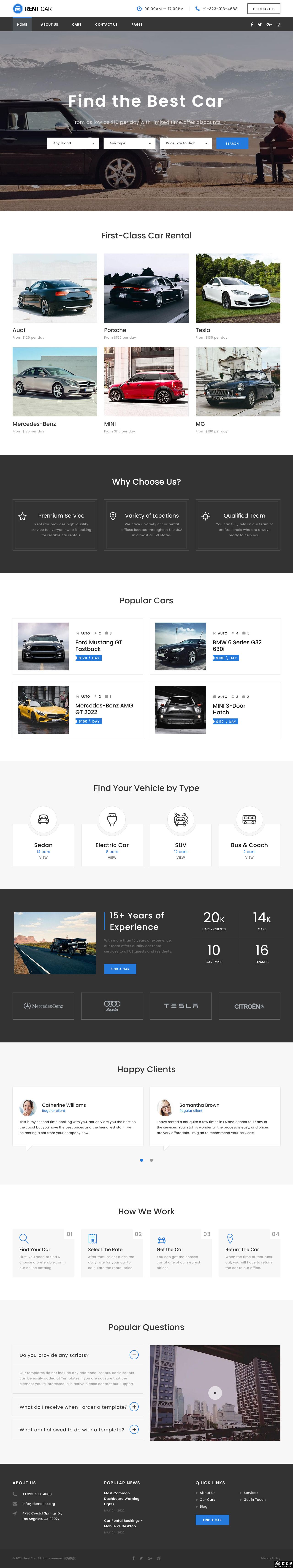 高端汽车租赁服务网站模板-PC预览
