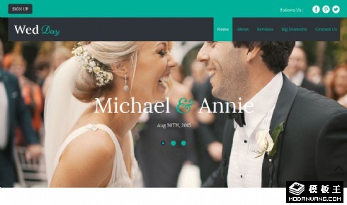 婚礼祝福策划响应式网站模板