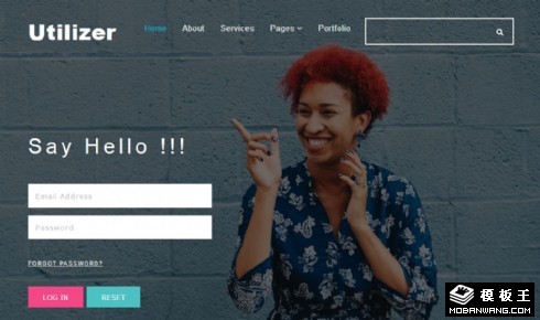 企业登录框响应式网页模板