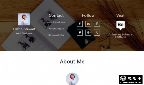 个人简历作品展示响应式网页模板