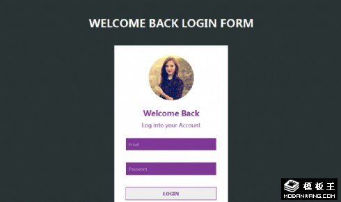 欢迎登录框网页模板