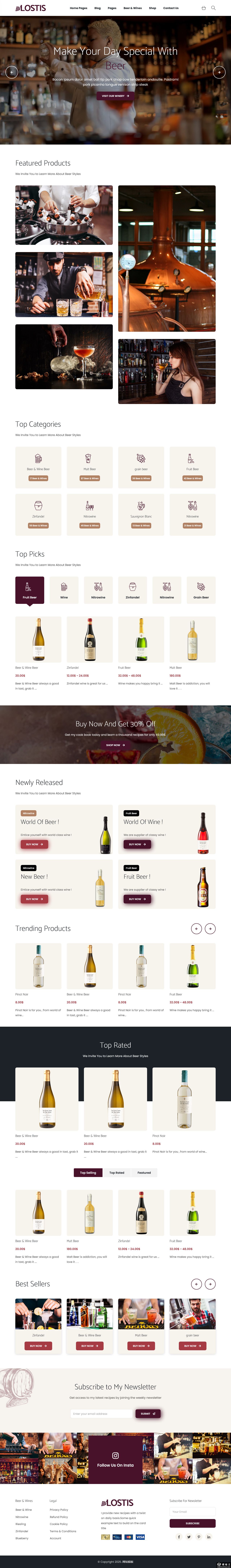酒类网店销售商城网站模板-PC预览