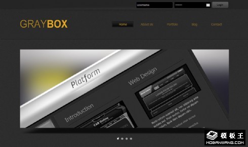 灰黑服务动态展示网页模板