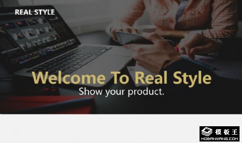 现实风格固定背景响应式网页模板