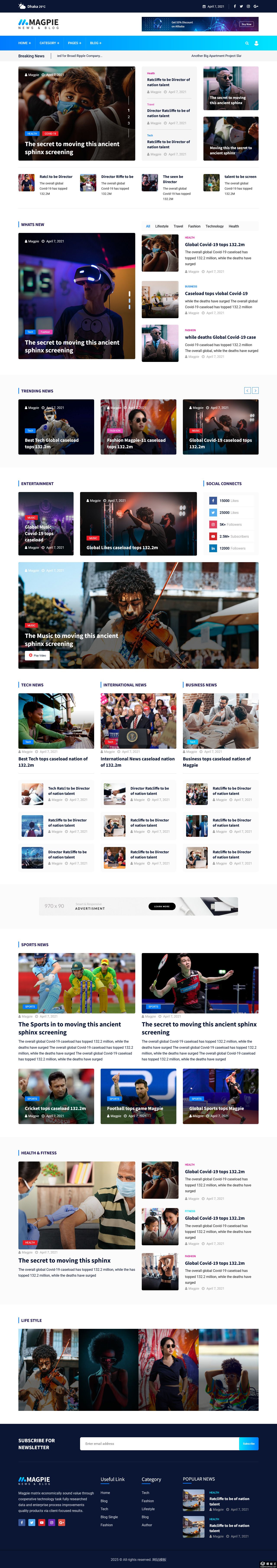 综合新闻博客网站模板-PC预览