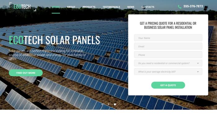 可再生能源科技网站模板