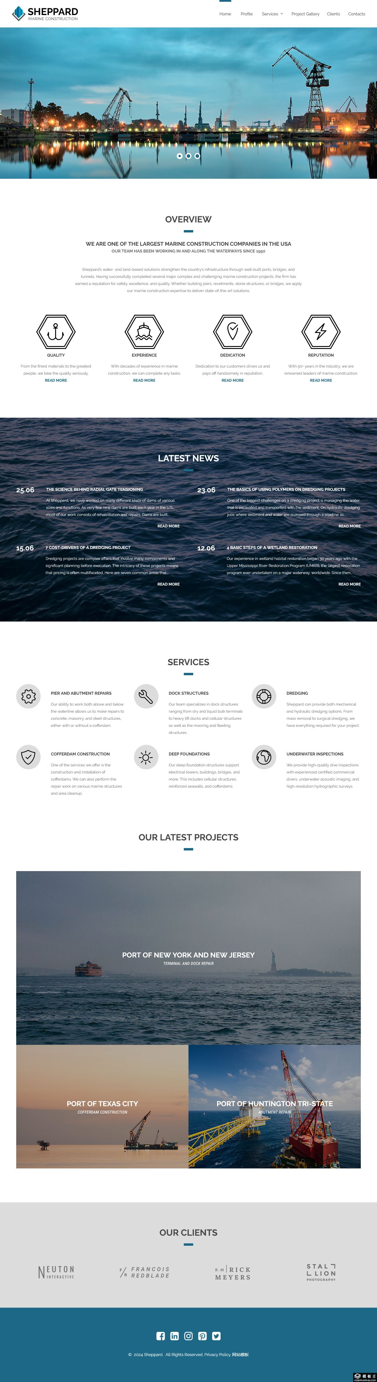 海洋资源开发工程公司网站模板-PC预览