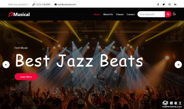 音乐会乐队活动网页模板