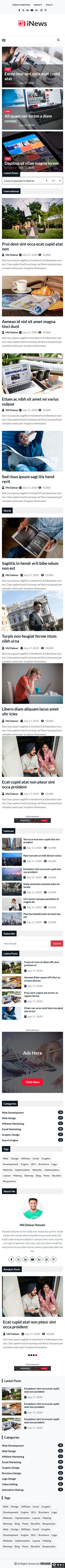 新闻博客资讯网站模板-手机预览