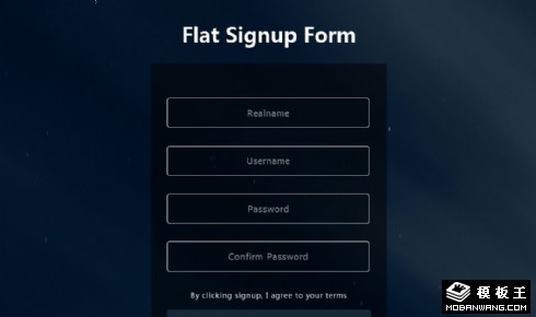 深蓝注册表单网页模板