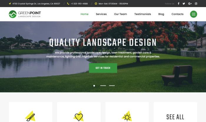 精品园林设计施工单页模板