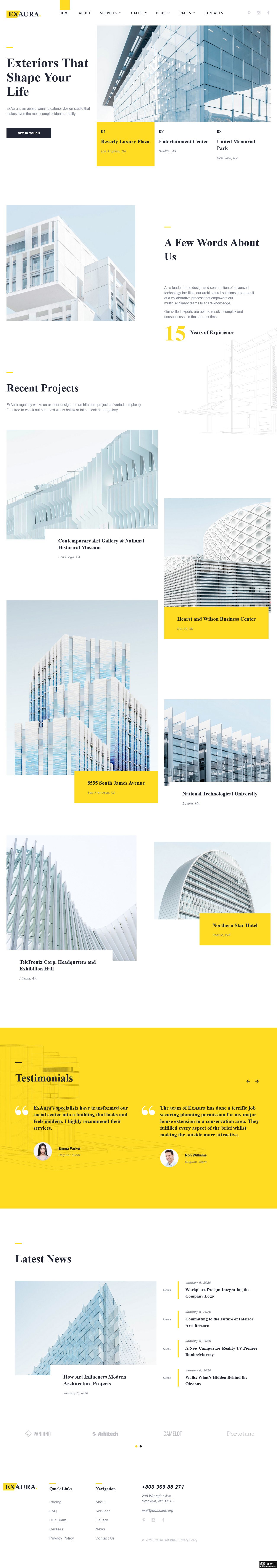 城市商业建筑设计网站模板-PC预览