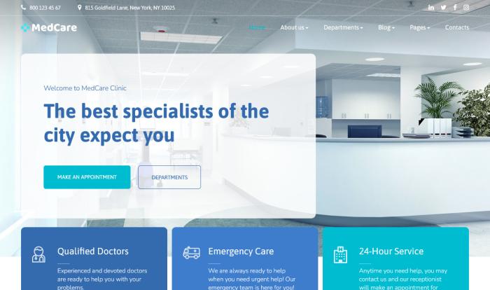 创新现代医院诊所网站模板