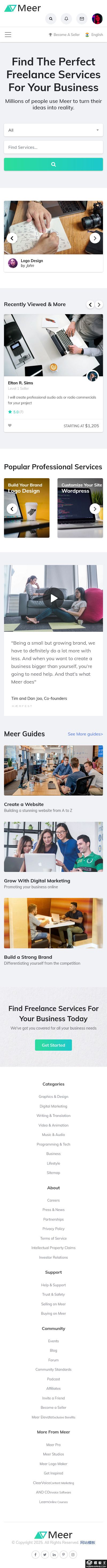 多功能电商与服务平台网站模板-手机预览
