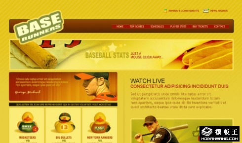 棒球跑垒员网页模板