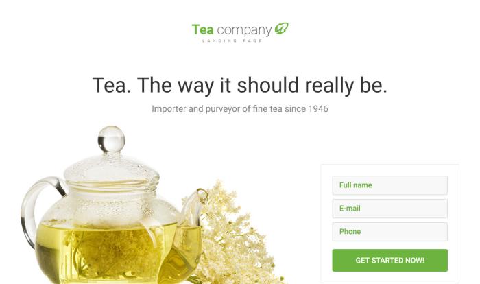 精选高品质茶叶公司着陆页模板