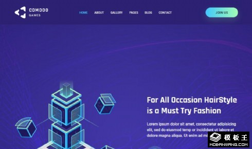 3D游戏制作展示响应式网站模板