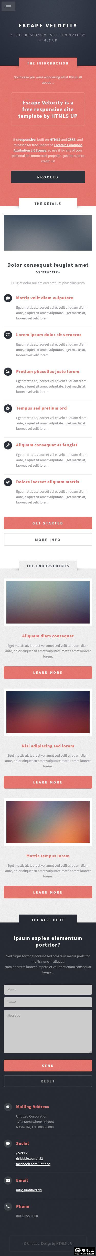 红黑图文列表响应式网页模板