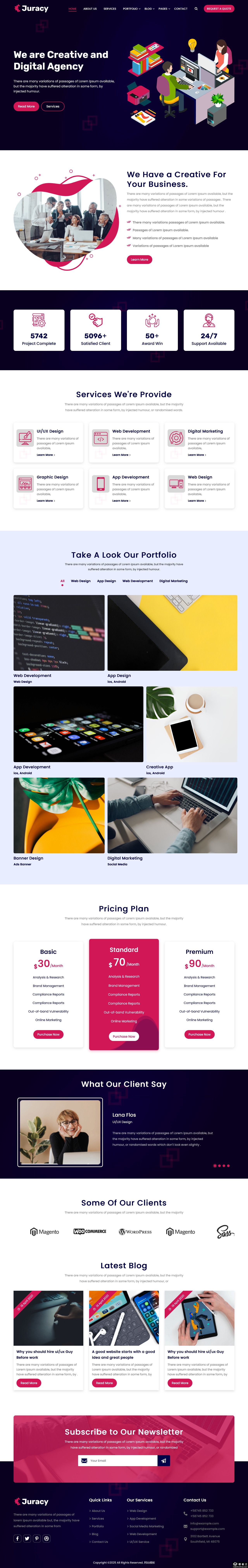 创意数字业务机构网站模板-PC预览