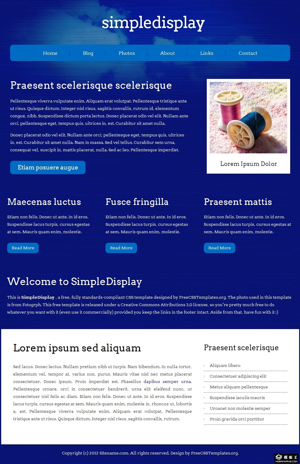 暗蓝天空资讯网页模板