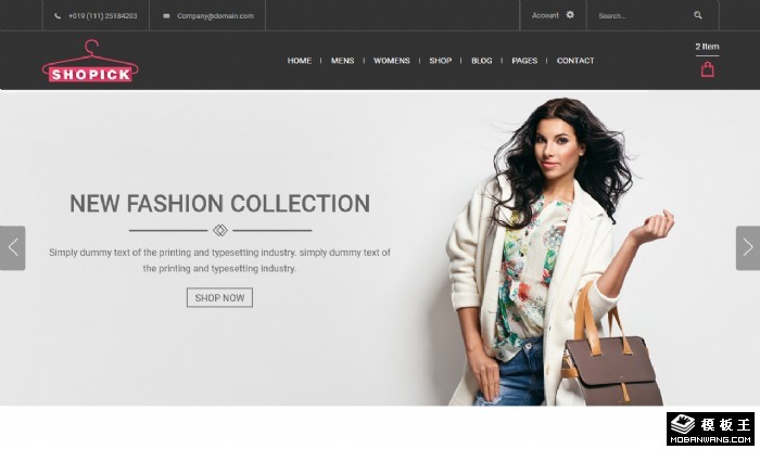 秋季时尚发布商城网站模板