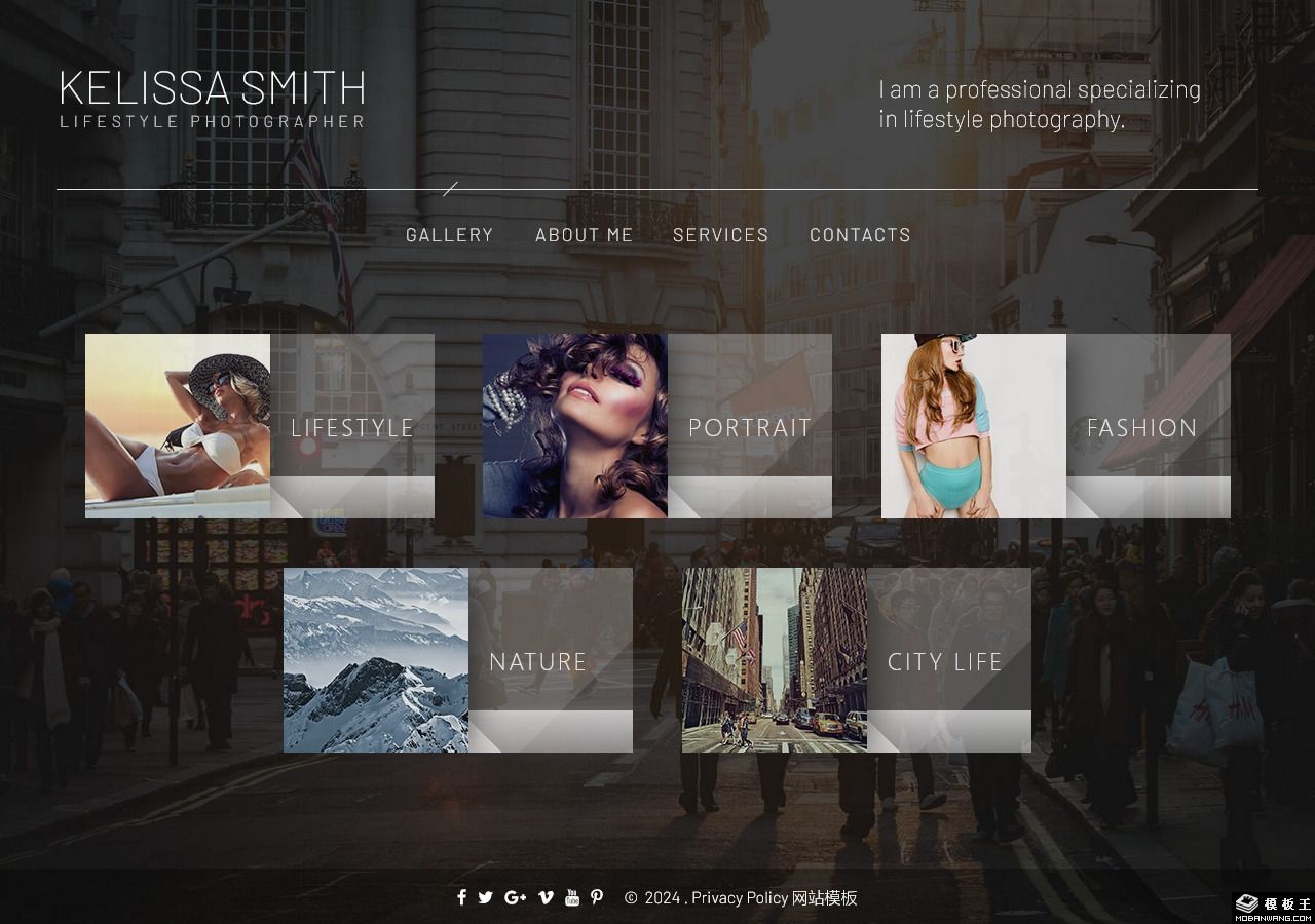 摄影师作品展示与服务单页模板-PC预览