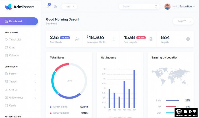 客户管理系统网站模板