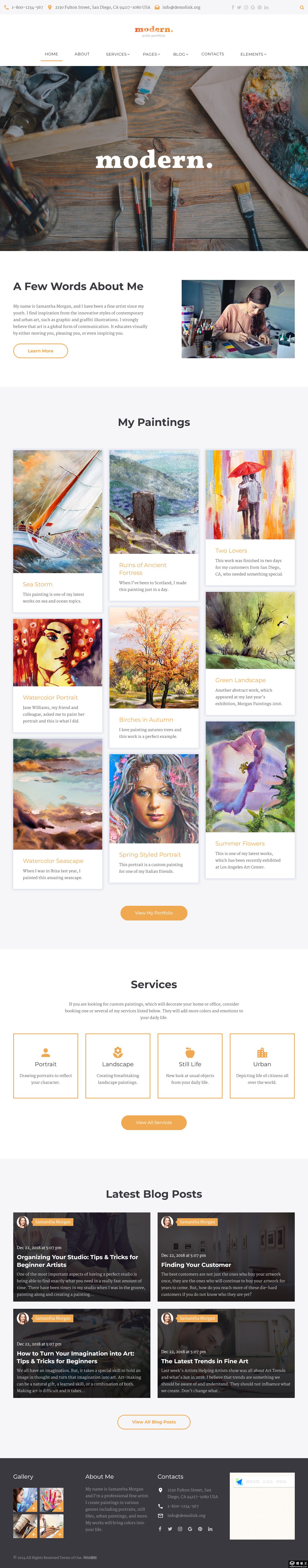 现代艺术风采展示网站模板-PC预览