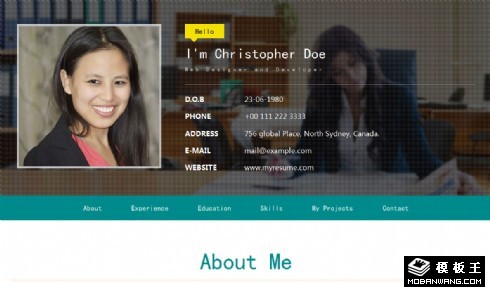 个人简历详细介绍响应式网页模板