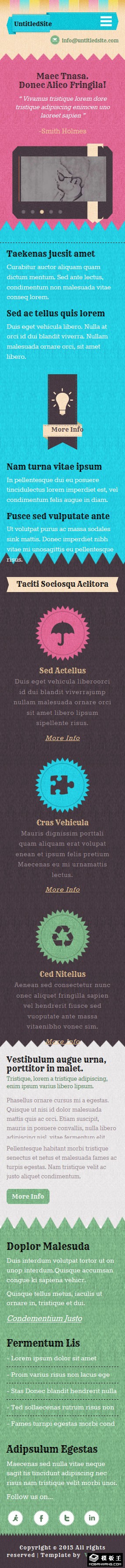 彩色纸质标签响应式网页模板