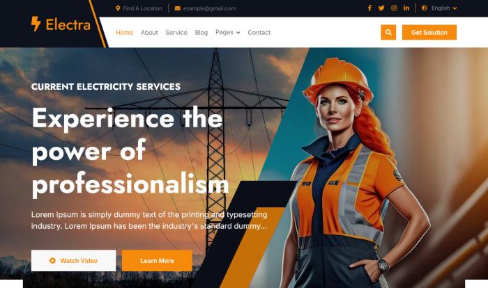 电力电网工程项目网站模板