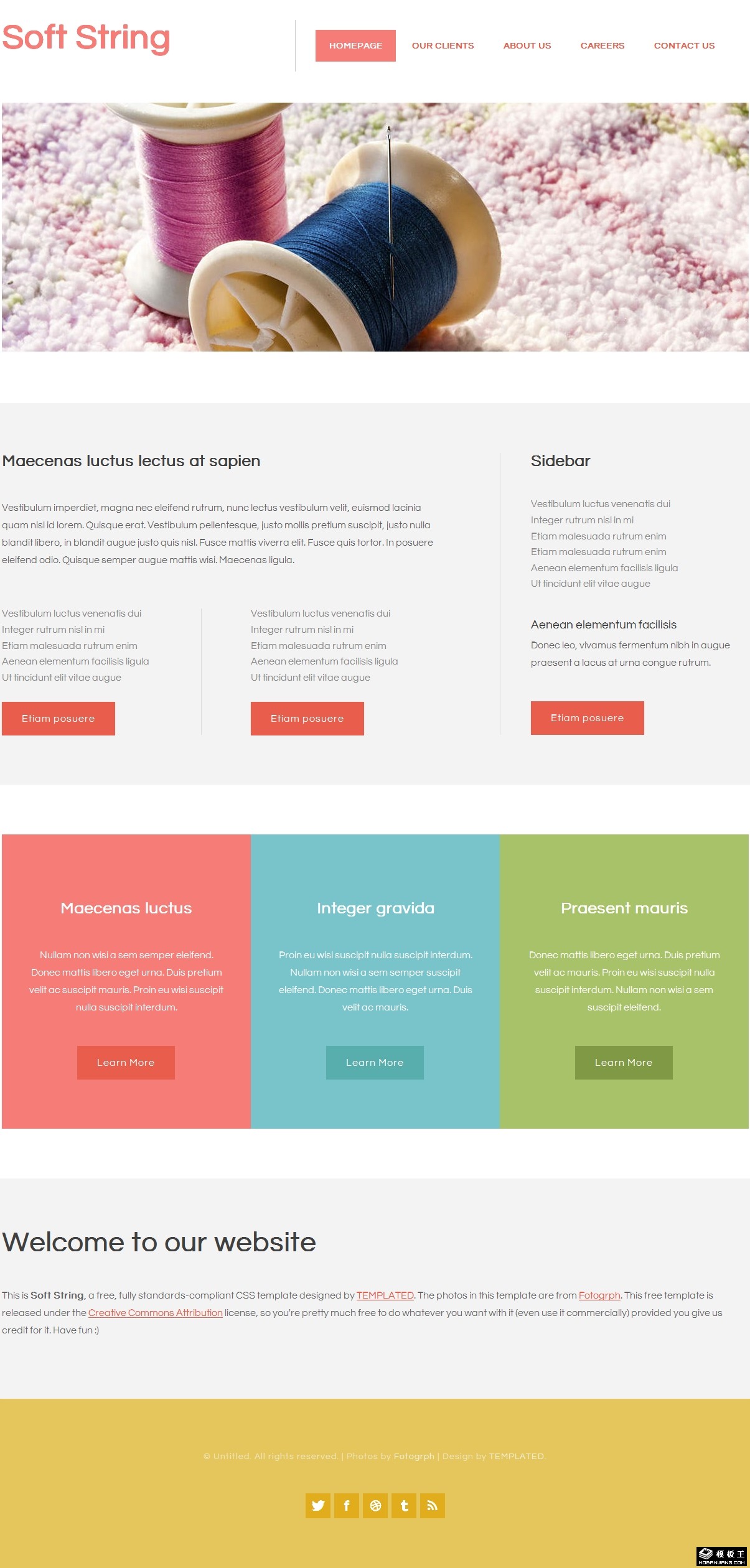 针织彩线工艺网页模板