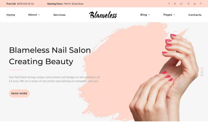 高端创意美容美甲沙龙网站模板