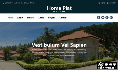 房地产中介平台响应式网页模板